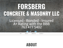 Tablet Screenshot of forsbergconcrete.com